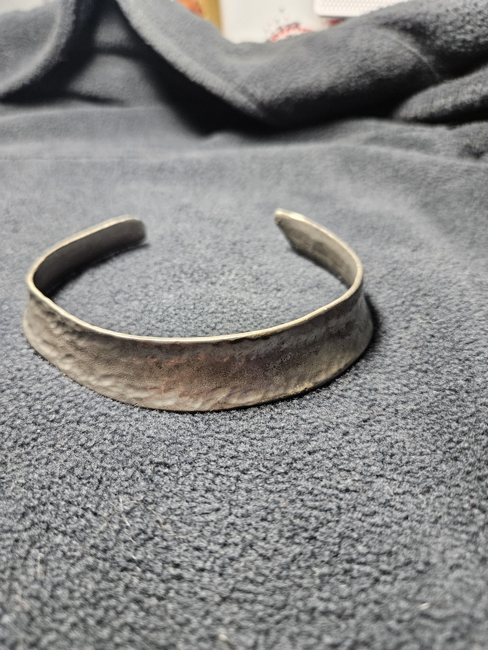 Vintage Zenrall Hammered Silver-Tone Collar Necklace